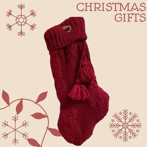 DEEP-BURGUNDY CHRISTMAS STOCKING NWT
